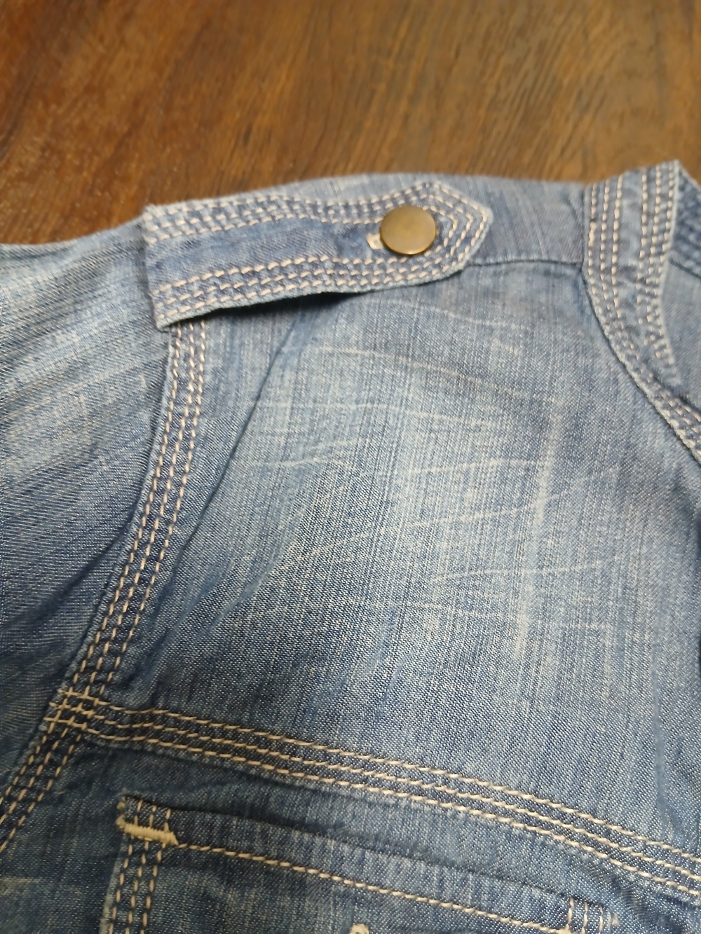 GAP Long Sleeve Chambray Tunic Dress - Light Blue - Picture 7 of 10
